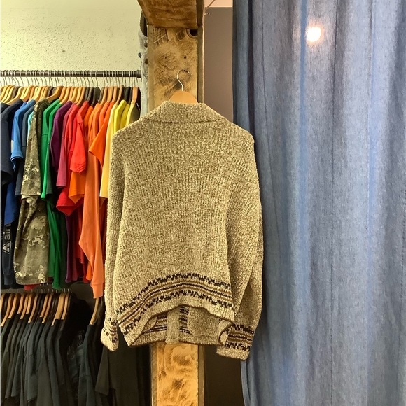 Vintage Tundra Cream/Brown Knit Cardigan - Picture 2 of 2